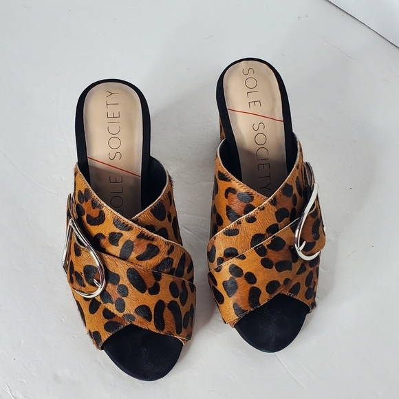Sole Society Leopard Sandals - Picture 3 of 8